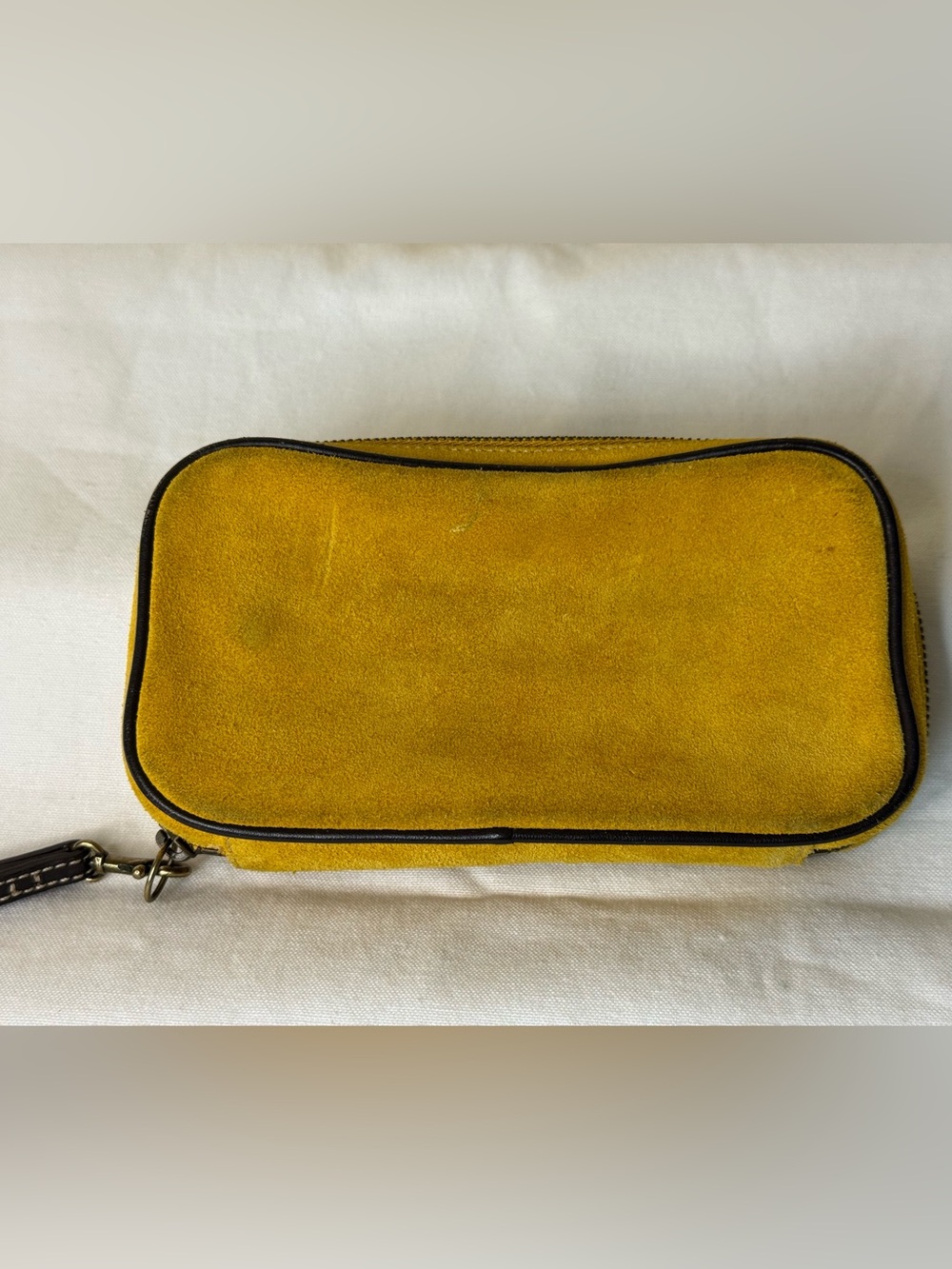 Vintage RARE Coach Gold Suede Jewelry Pouch